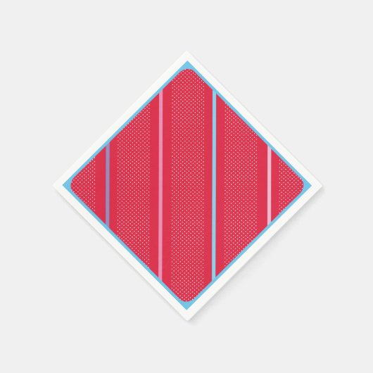 Trendy Silver Geometric Muster Rot Stilvolle Kunst Serviette (Ecke)