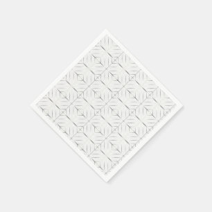 Trendy Silver Geometric Muster Weiße Stilkunst Serviette