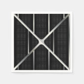 Trendy Silver Geometric Pattern Schwarz Stilvolle  Serviette (Vorderseite)