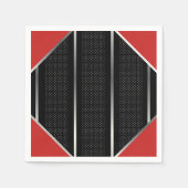 Trendy Silver Geometric Pattern Schwarz Stilvolle  Serviette (Vorderseite)