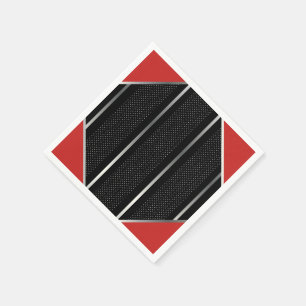 Trendy Silver Geometric Pattern Schwarz Stilvolle Serviette