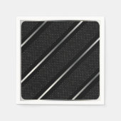 Trendy Silver Geometric Pattern Schwarz Stilvolle  Serviette (Vorderseite)