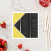 Trendy Silver Geometric Pattern Schwarz Stilvolle  Serviette (Beispiel)