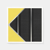 Trendy Silver Geometric Pattern Schwarz Stilvolle  Serviette (Vorderseite)