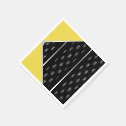 Trendy Silver Geometric Pattern Schwarz Stilvolle  Serviette (Ecke)