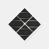 Trendy Silver Geometric Pattern Schwarz Stilvolle Serviette (Ecke)