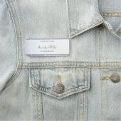 Trendy Silver Glitzer Elegantes Kalligrafiefasern Namensschild (Beispiel)