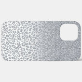 Trendy Silver Glitzer & Leopard Print Ombre Design Case-Mate iPhone Hülle (Rückseite (Horizontal))
