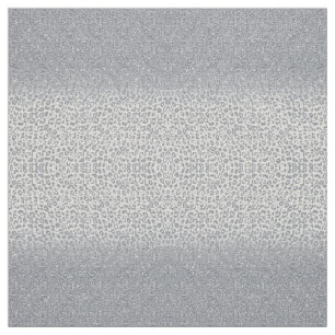 Trendy Silver Glitzer & Leopard Print Ombre Design Stoff