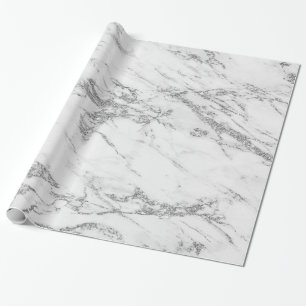 Trendy Silver Glitzer Marmorglanz Geschenkpapier