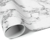 Trendy Silver Glitzer Marmorglanz Geschenkpapier (Rolleneckpunkt)