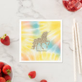 Trendy Silver Glitzer Unicorn Gefärbte Krawatte Serviette (Beispiel)