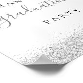 Trendy Silver Glitzer Welcome Graduation Party Poster (Ecke)