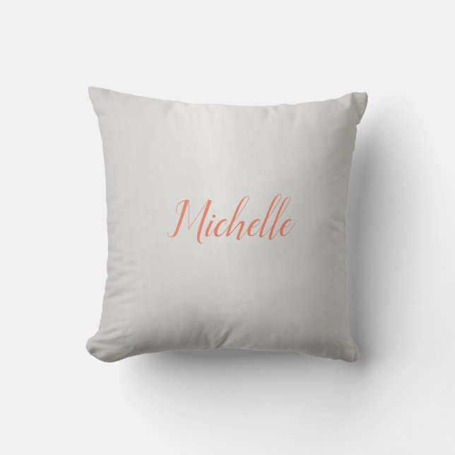 Trendy Silver Gray Modern Beruflich Kissen (Vorderseite)