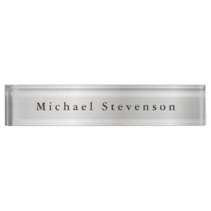 Trendy Silver Gray Modern einzigartig Namensplakette