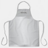 Trendy Silver Gray Moderner Beruflicher Name Schürze (Vorderseite)