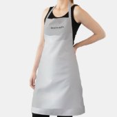 Trendy Silver Gray Moderner Beruflicher Name Schürze (InSitu)