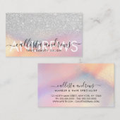Trendy Silver Holographic Ombre Makeup Hair Salon Visitenkarte (Vorne/Hinten)