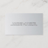Trendy Silver Look Minimalistischer Chic Schlicht Visitenkarte (Rückseite)