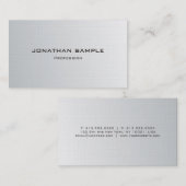 Trendy Silver Look Minimalistischer Chic Schlicht Visitenkarte (Vorne/Hinten)