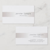 Trendy Silver Look Modernes schlankes Design Luxus Visitenkarte (Vorne/Hinten)