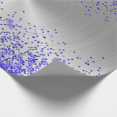 Trendy Silver Metallic Lila Glitzer Geschenkpapier (Ecke)