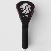 Trendy Silver Metallic Lion Head Monogram Golf Headcover (Vorderseite)