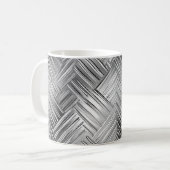 Trendy Silver Metallic Texture Tasse (Vorderseite Links)