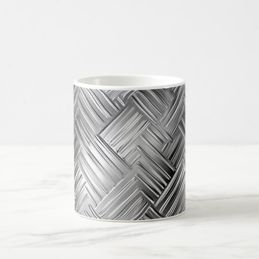 Trendy Silver Metallic Texture Tasse (Mittel)