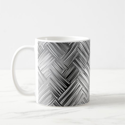 Trendy Silver Metallic Texture Tasse (Links)