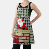 Trendy Silver Santa Claus Happy Holidays Schürze (InSitu)