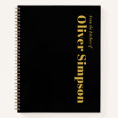 Trendy Simple Black Gold Monogramm Name Rezept Notizblock (Vorderseite)
