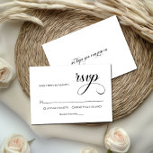 Trendy Simple Calligraphy Overlay Foto Wedding RSVP Karte