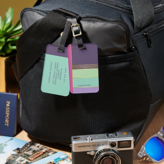 Trendy Simple Chic Stylish Girly Gepäckanhänger (Vorderseite & Rückseite)