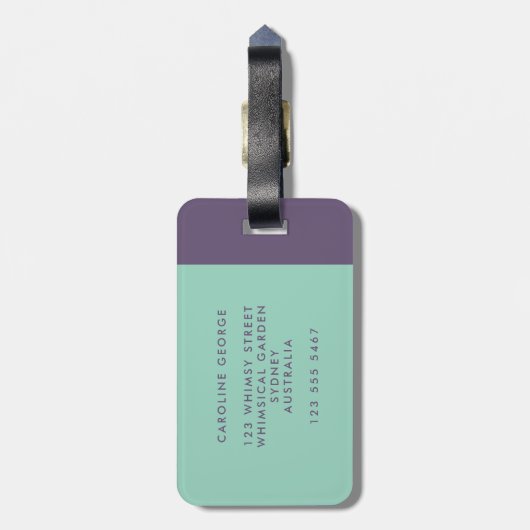 Trendy Simple Chic Stylish Girly Gepäckanhänger (Rückseite vertikal)