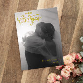 Trendy Simple Couple Foto Frohe Weihnachten