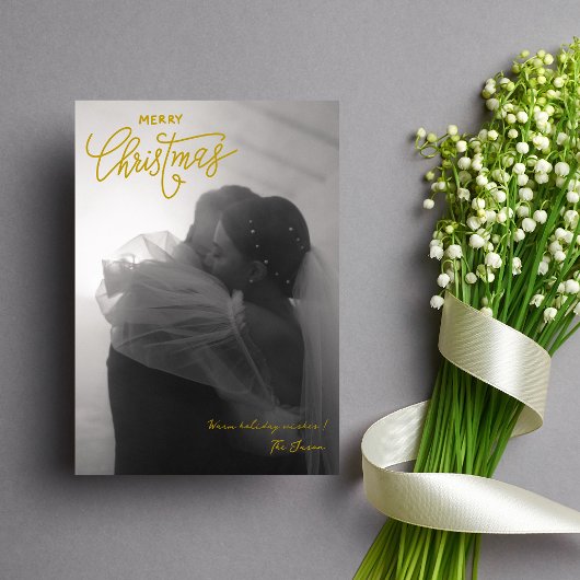 Trendy Simple Couple Foto Frohe Weihnachten