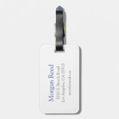 Trendy Simple DIY Monogram und Yellow Blue Gray Gepäckanhänger (Rückseite vertikal)