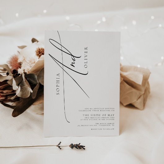 Trendy Simple Elegant Script Wedding Einladung