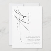 Trendy Simple Elegant Script Wedding Einladung (Vorderseite)