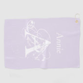 Trendy Simple Elegante Modernes Monogramm Golfer Golfhandtuch (Horizontal)