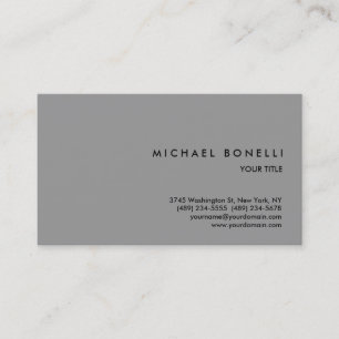 Trendy Simple Gray Beruflich Business Card Visitenkarte