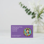 Trendy Simple House Cleaning Maid Business Cards Visitenkarte (Stehend Vorderseite)
