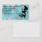 Trendy Simple Maid Reinigungsservice Visitenkarte (Vorne/Hinten)