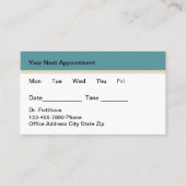 Trendy Simple Medica Appointment Business Cards Terminkarte (Vorderseite)