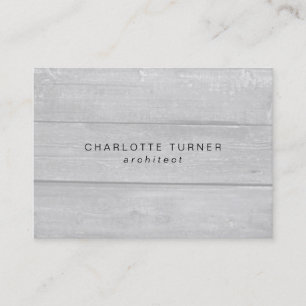 Trendy Simple Minimalistisch Gray Wood Beruflich Visitenkarte