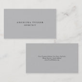 Trendy Simple Minimalistisch Silver Grau Beruflich Visitenkarte (Vorne/Hinten)