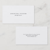 Trendy Simple Minimalistisch White Beruflich Visitenkarte (Vorne/Hinten)