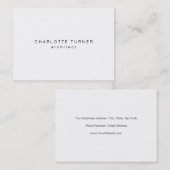 Trendy Simple Minimalistisch White Beruflich Visitenkarte (Vorne/Hinten)