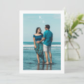 Trendy Simple Modern Custom Photo Couple Wedding (Stehend Vorderseite)